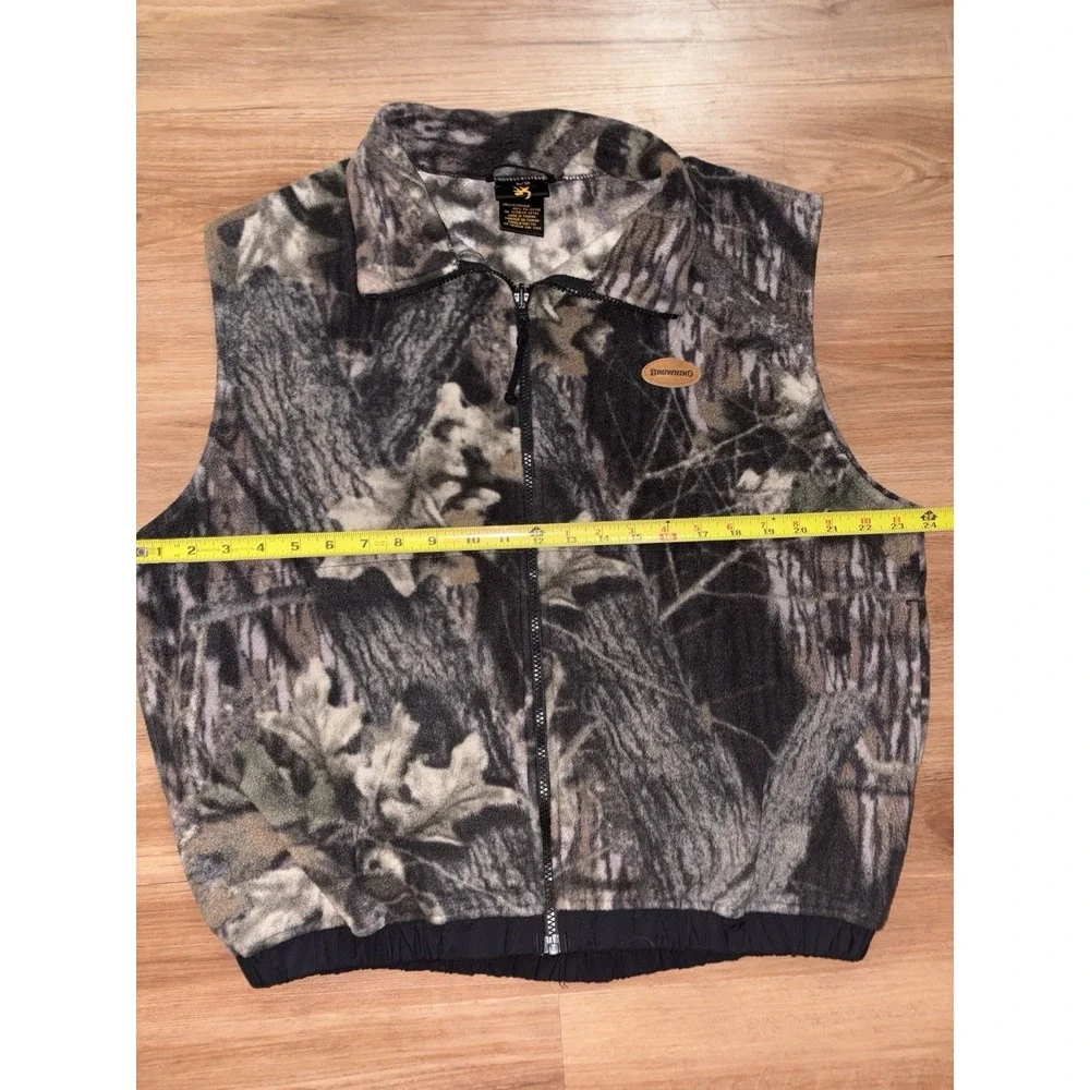 Browning TF-300 Fleece‎ Camo Vest Teflon Size Large LG Vintage Hunting Gear